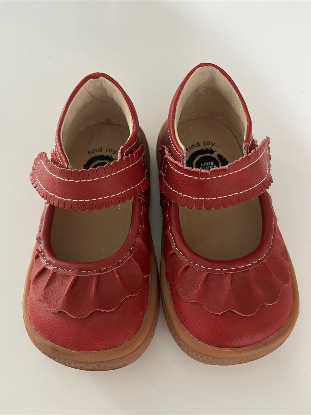 Livie & Luca Red Mary Jane Toddler Shoes